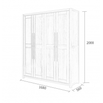 北歐實木白蠟木 衣櫃 168cm (IS6273)