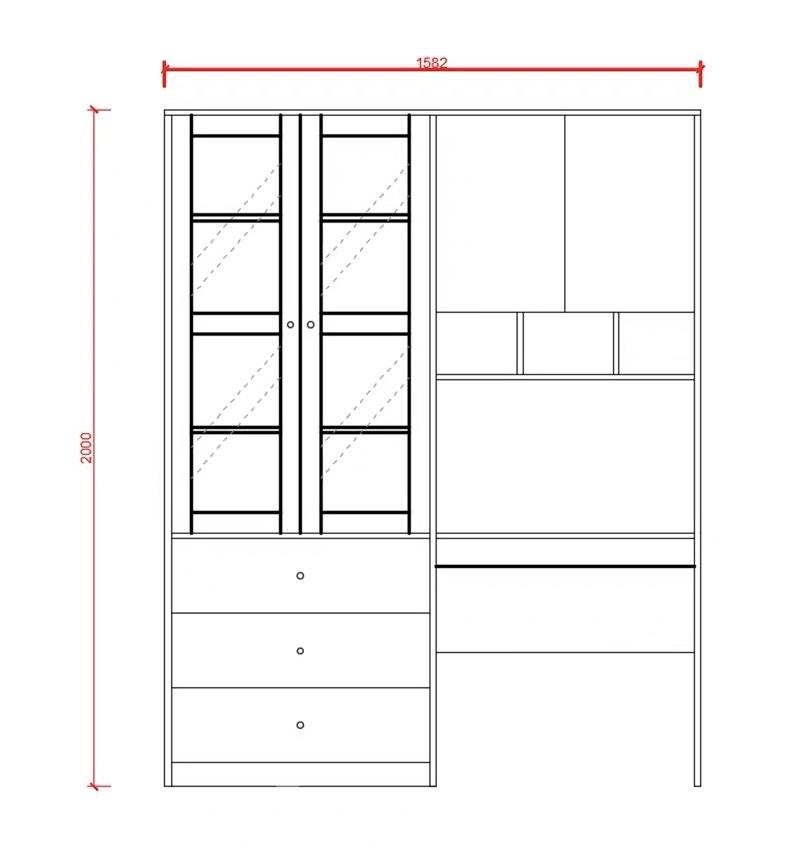 北歐品味系列 書枱+書櫃 158cm (IS5853)