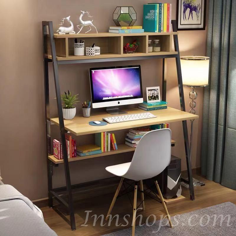 時尚系列簡約書枱連書架 60cm/70cm/80cm/100cm/120cm (IS6412)