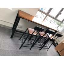 陳列品$999 100Wx100Hx40D枱 實木復古鐵藝Bar Table Bar Chair  (IS2280)