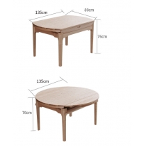 北歐實木系列 白蠟木伸縮餐桌椅子 (135cm)(IS6496)