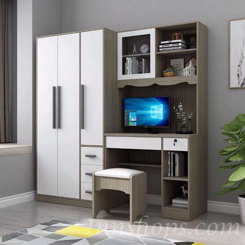北歐品味系列 四門衣櫃電腦枱組合 130cm/150cm/180cm/210cm (IS6580)