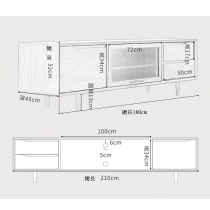 北歐實木黑胡桃木電視櫃 180cm/210cm 可自訂呎吋 (IS6563)