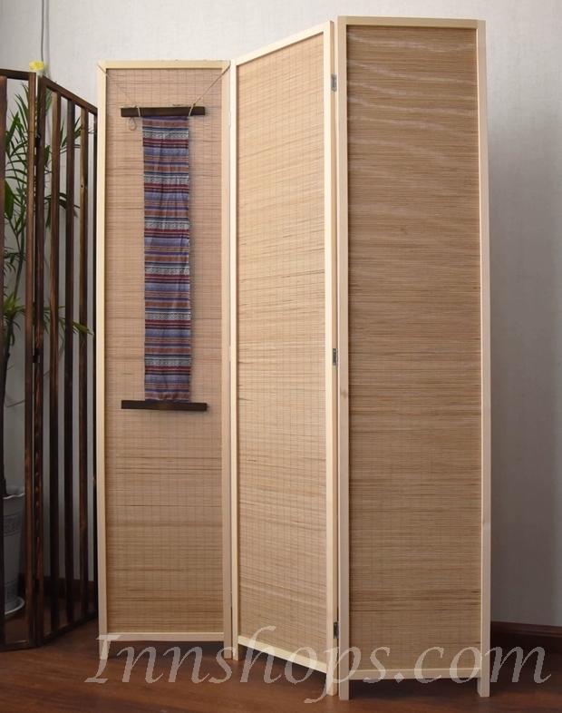 (陳列品屏風4片$999，原木色框,每片W50*H200CM)實木竹屏風 風水屏風 *可自選片數 (IS4031)