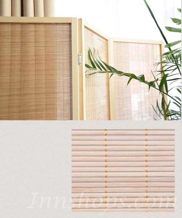 (陳列品屏風4片$999，原木色框,每片W50*H200CM)實木竹屏風 風水屏風 *可自選片數 (IS4031)