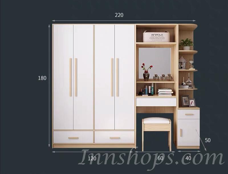 北歐品味系列 4門衣櫃梳妝枱組合 180cm/220cm (IS6760)