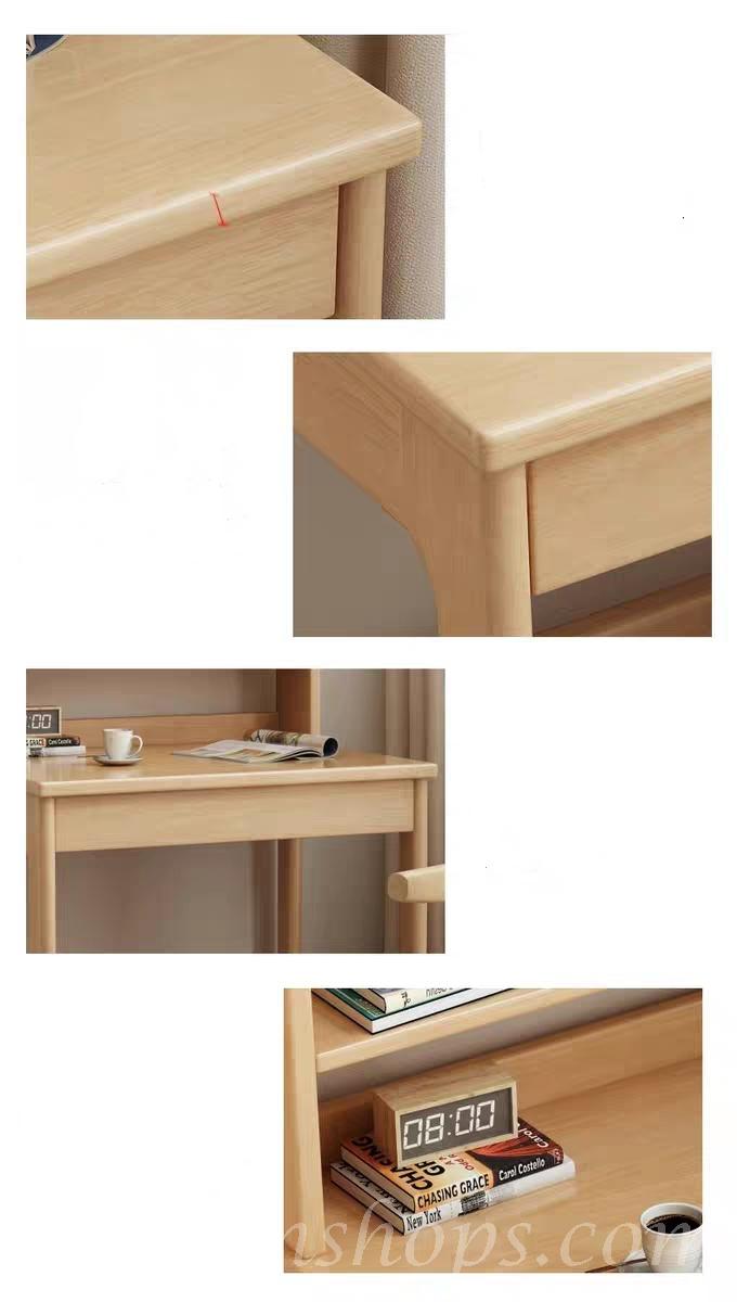 日式橡木系列 實木書架連書枱 60cm/70cm/80cm (IS0651)