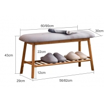 時尚楠竹 學校傢俱鞋架換鞋凳*60/90cm(IS4833)