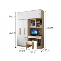 北歐品味系列 三門衣櫃電腦枱組合 130cm/150cm/180cm/210cm (IS6579)