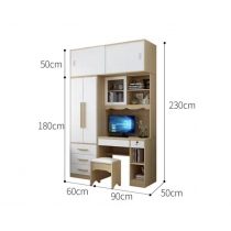 北歐品味系列 三門衣櫃電腦枱組合 130cm/150cm/180cm/210cm (IS6579)