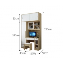 北歐品味系列 三門衣櫃電腦枱組合 130cm/150cm/180cm/210cm (IS6579)