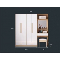 北歐品味系列 4門衣櫃梳妝枱組合 180cm/220cm (IS6760)