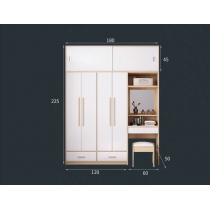 北歐品味系列 4門衣櫃梳妝枱組合 180cm/220cm (IS6760)