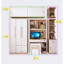 北歐品味系列 4門衣櫃電腦枱組合 210cm/250cm (IS6767)