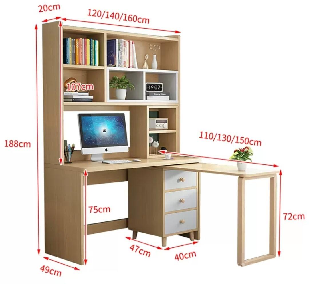 時尚系列 L型書檯書櫃系列組合 120cm/140cm/160cm (IS4181)