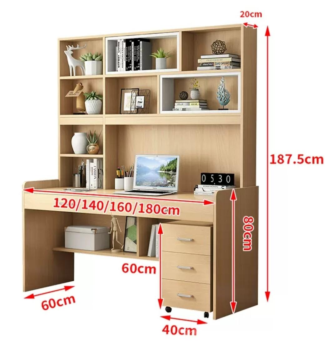 時尚系列 書檯書櫃系列組合 120cm/140cm/160cm/180cm (IS4508)