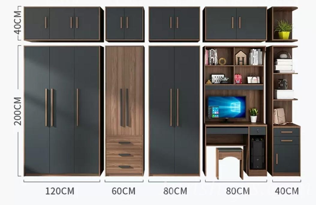 時尚系列 四門衣櫃電腦檯組合 220cm (IS4453)