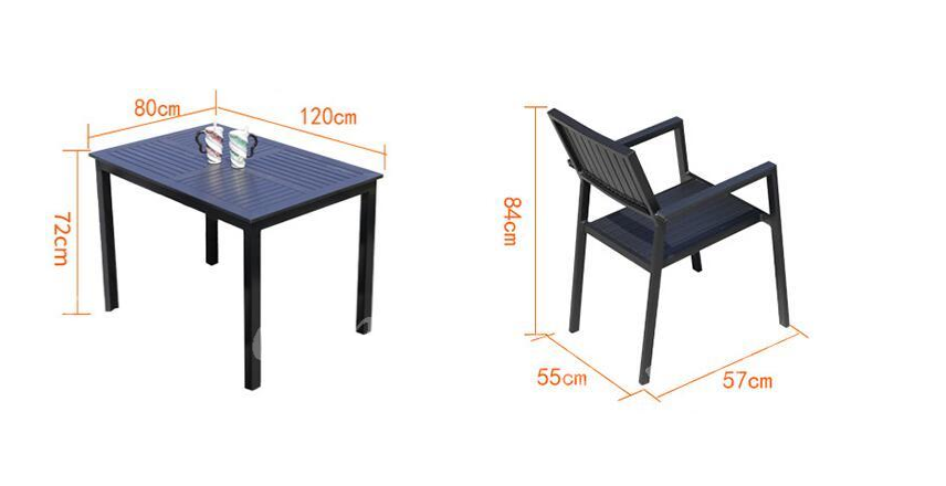 戶外家具 庭院休閑 塑木桌椅組合 (IS5034)