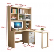 時尚系列 L型書檯書櫃系列組合 120cm/140cm/160cm (IS4181)