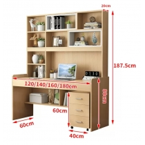 時尚系列 書檯書櫃系列組合 120cm/140cm/160cm/180cm (IS4508)