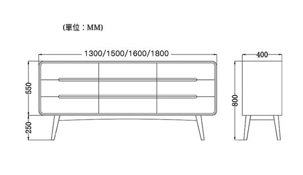 北歐實木系列 黑胡桃木9斗櫃*130/150/160/180cm (IS4984)