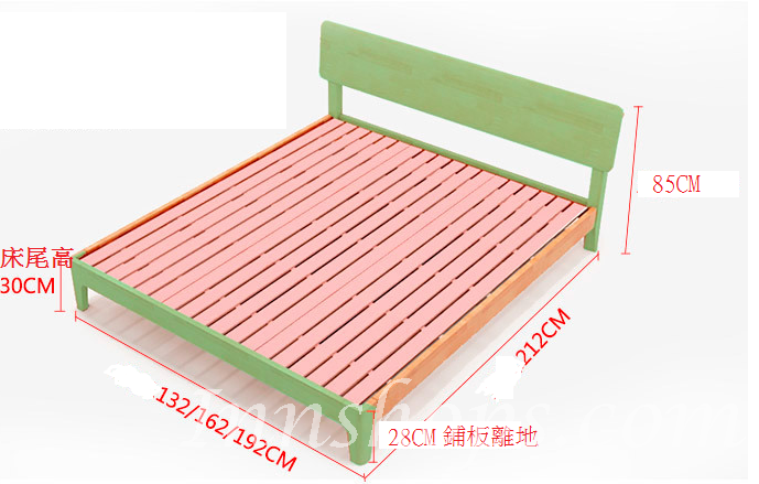 日式實木橡木 床*4呎/5呎/6呎(不包床褥)(IS6162)