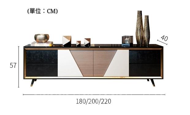 意式氣派系列 大理石電視櫃 180cm/200cm/220cm (IS6977)