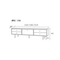 北歐實木系列 黑胡桃木電視櫃 150cm/180cm/210cm  (IS4985)