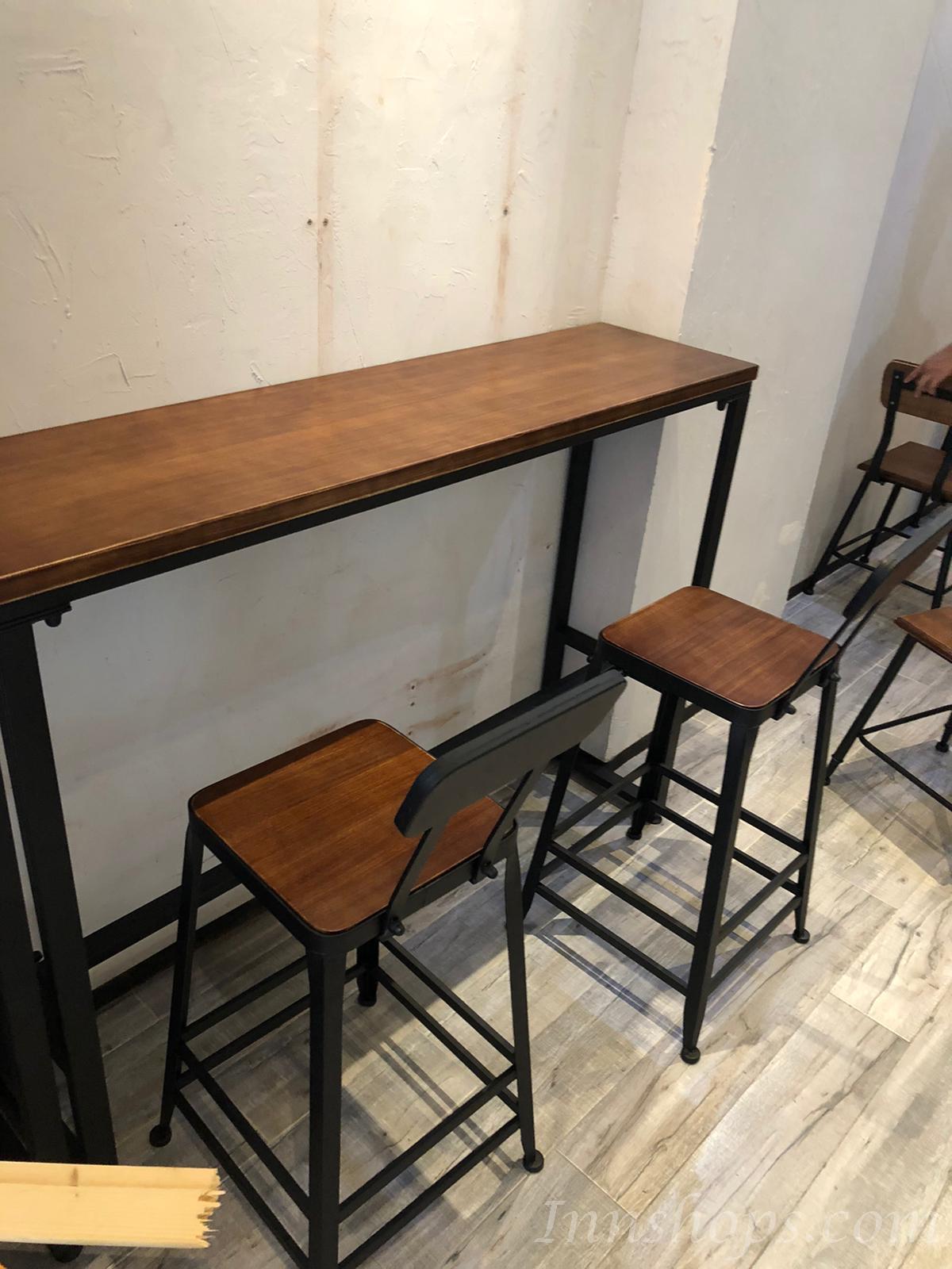 陳列品$999 100Wx100Hx40D枱 實木復古鐵藝Bar Table Bar Chair  (IS2280)