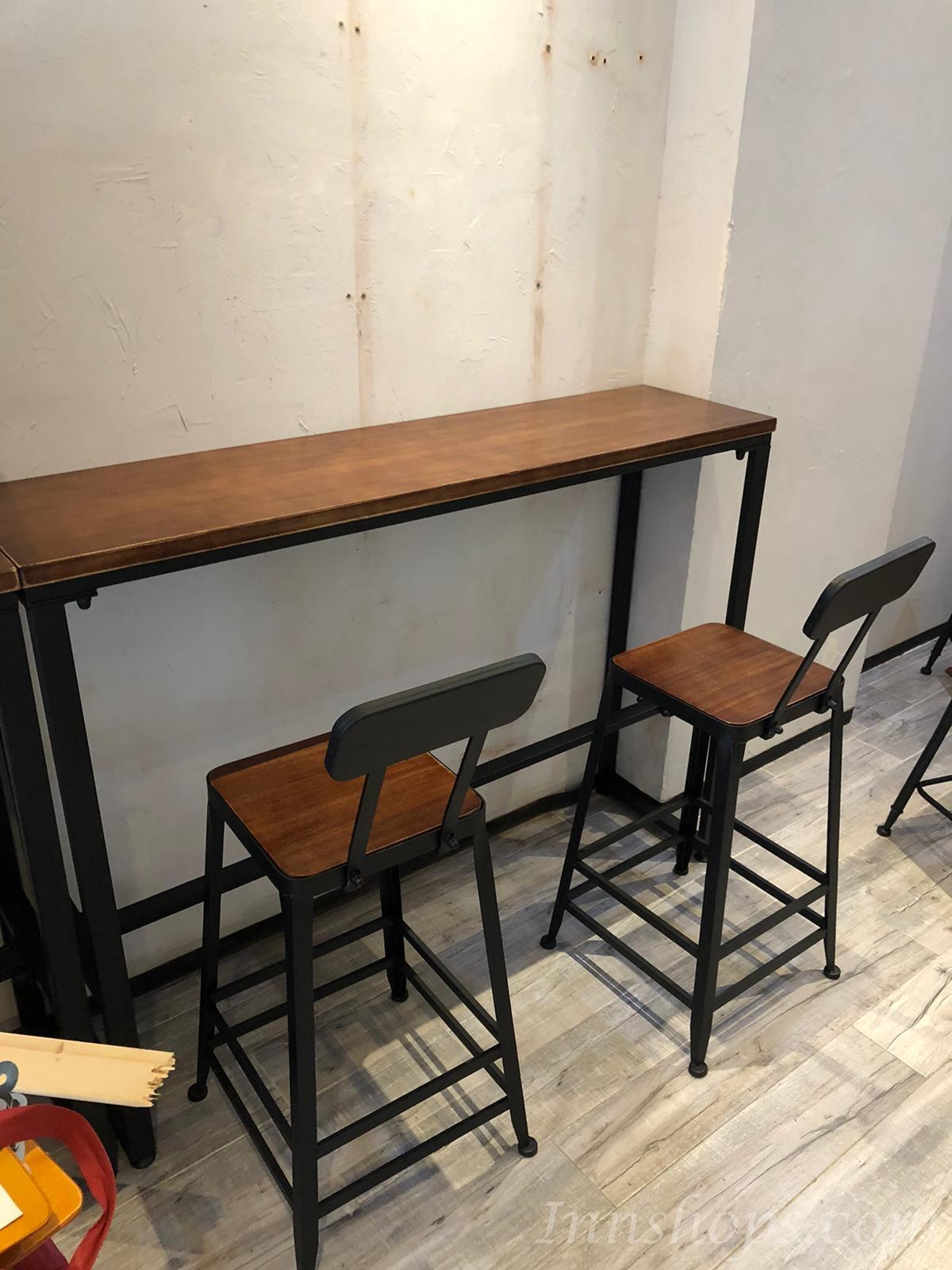 陳列品$999 100Wx100Hx40D枱 實木復古鐵藝Bar Table Bar Chair  (IS2280)