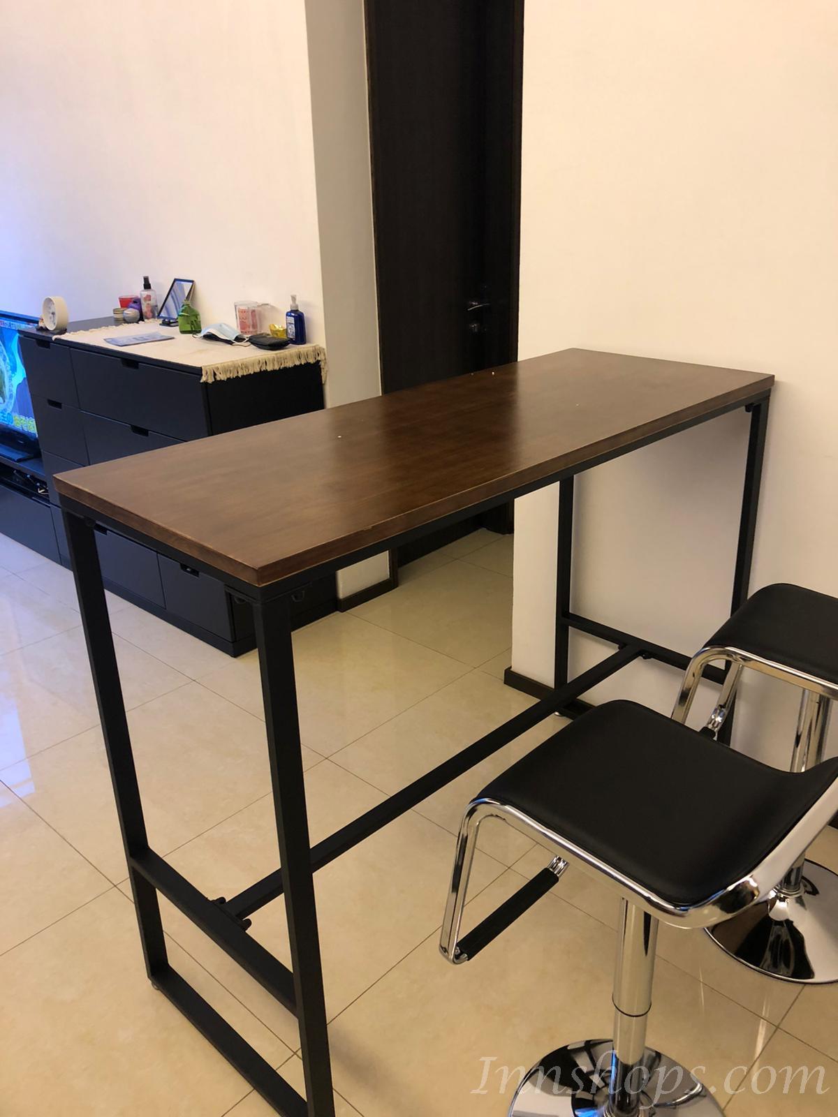 陳列品$999 100Wx100Hx40D枱 實木復古鐵藝Bar Table Bar Chair  (IS2280)