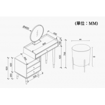 鐵藝系列 伸縮梳妝枱 *(80-115)cm (IS3955)