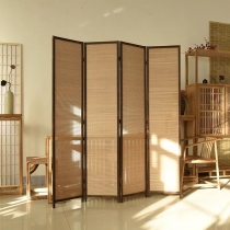 (陳列品屏風4片$999，原木色框,每片W50*H200CM)實木竹屏風 風水屏風 *可自選片數 (IS4031)