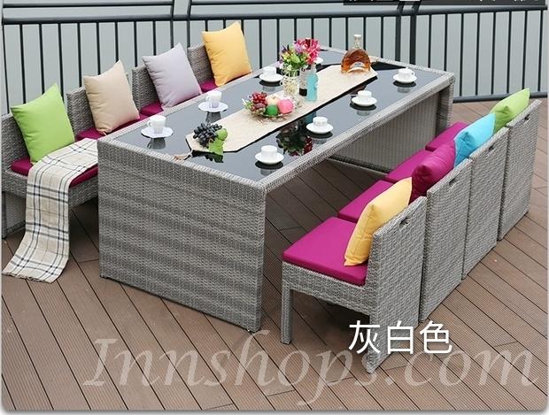 戶外傢俱 學校傢俬PE仿藤桌椅套裝 (IS7043)