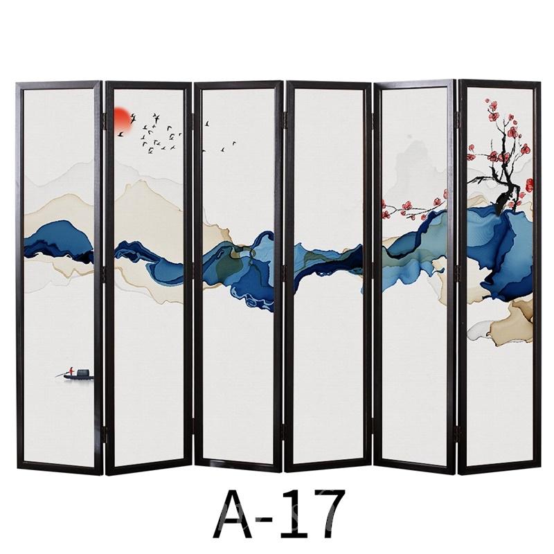 中式 實木 喬其紗屏風*3/4/5/6片 (IS7054)