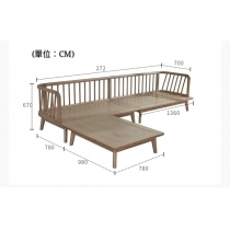 北歐實木系列 白蠟木梳化＋貴妃椅*(IS6495)