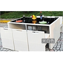 戶外傢俱 學校傢俬PE仿藤桌椅套裝 (IS7043)