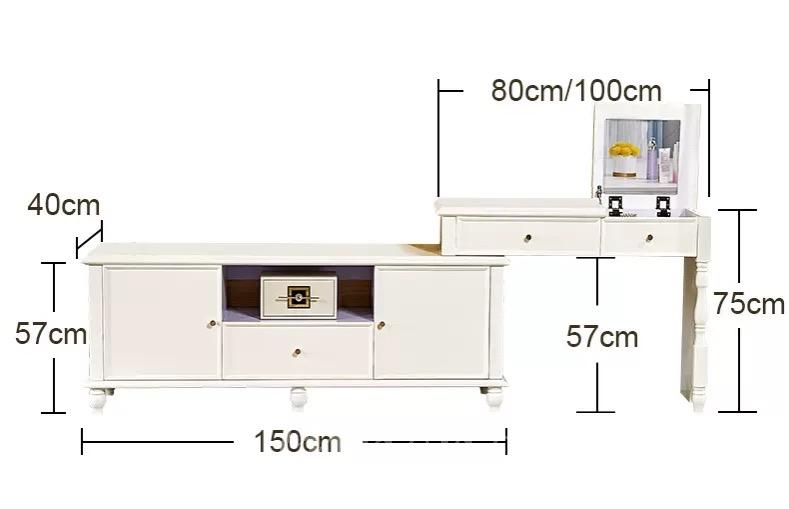 英倫典雅 伸縮梳妝台書枱 80cm/100cm-150cm (IS4148)