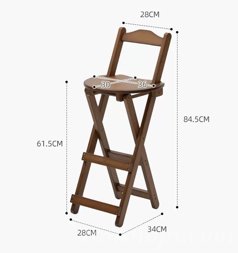 楠竹系列 竹制高腳折叠凳Bar椅*28cm  (IS5290)