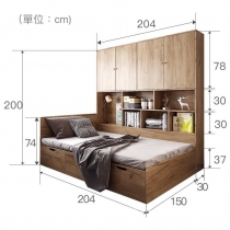 北歐摩登系列 衣櫃床*4呎/5呎/6呎 (不包床褥) (IS4958)