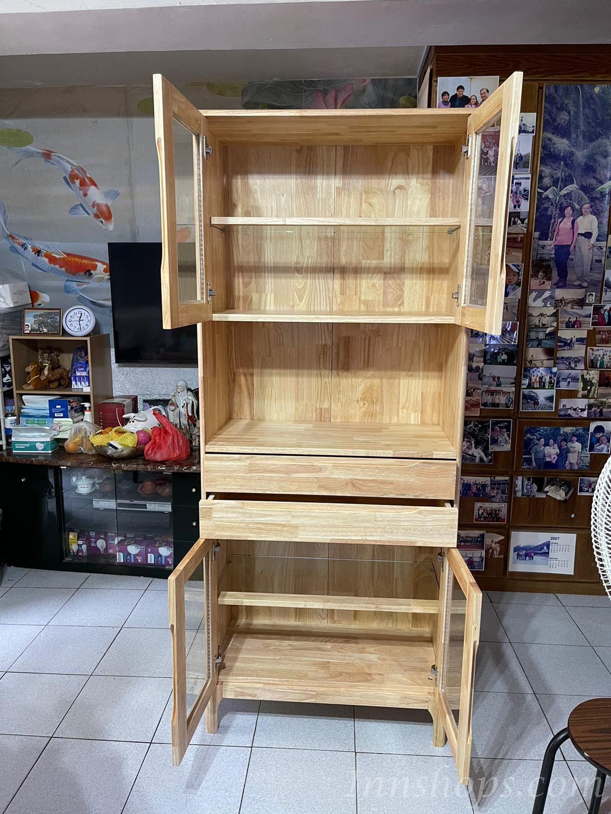 日式實木橡木餐邊櫃 *80cm (IS4385)