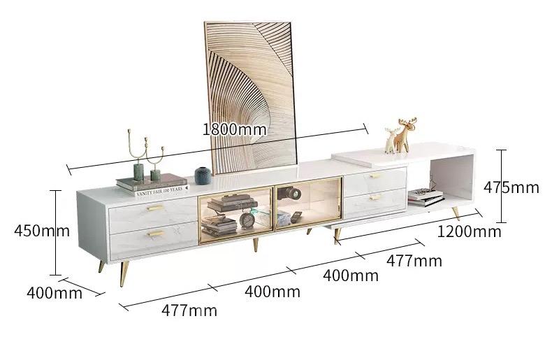 意式氣派系列 伸縮電視櫃茶几組合 160cm/180cm/200cm/220cm (IS4786)