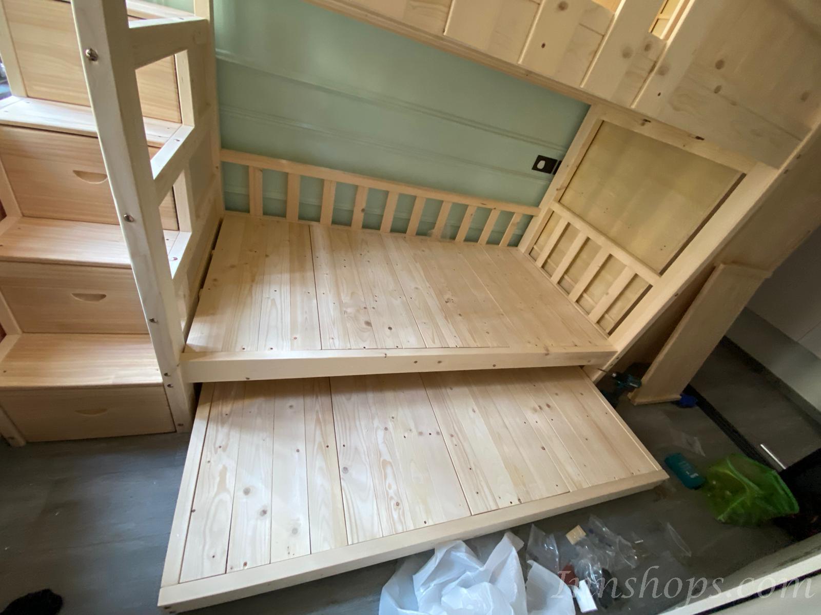 兒童皇國 松木實木屋仔碌架床 小朋友床 *可自訂呎吋(不包床褥) (IS7151)