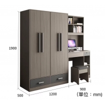 北歐品味系列 4門衣櫃連書枱 210cm/250cm (IS4256)