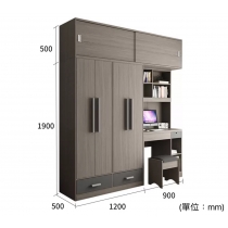 北歐品味系列 4門衣櫃連書枱 210cm/250cm (IS4256)