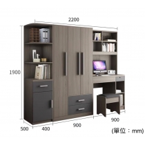 北歐品味系列 3門衣櫃連書枱 180cm/220cm (IS4961)