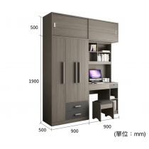 北歐品味系列 3門衣櫃連書枱 180cm/220cm (IS4961)