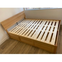 北歐實木系列 白橡木雙人床 油壓床*可訂造呎吋(不包床褥) (IS7152)