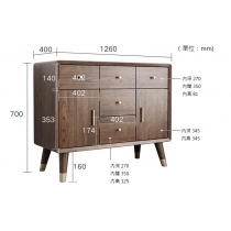北歐實木白蠟木 斗櫃 餐邊櫃 *126cm(IS0831)