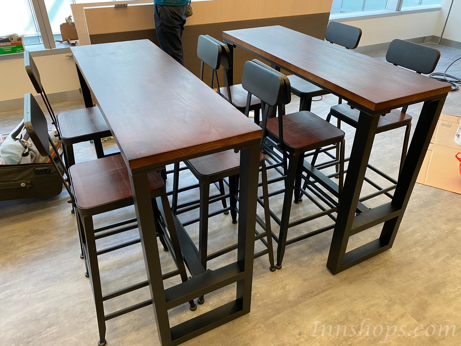 陳列品$999 100Wx100Hx40D枱 實木復古鐵藝Bar Table Bar Chair  (IS2280)